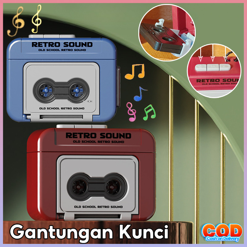 Mini Perekam Suara Gantungan Kunci / Perekam Suara Vintage Mainan Musik Untuk Anak-anak