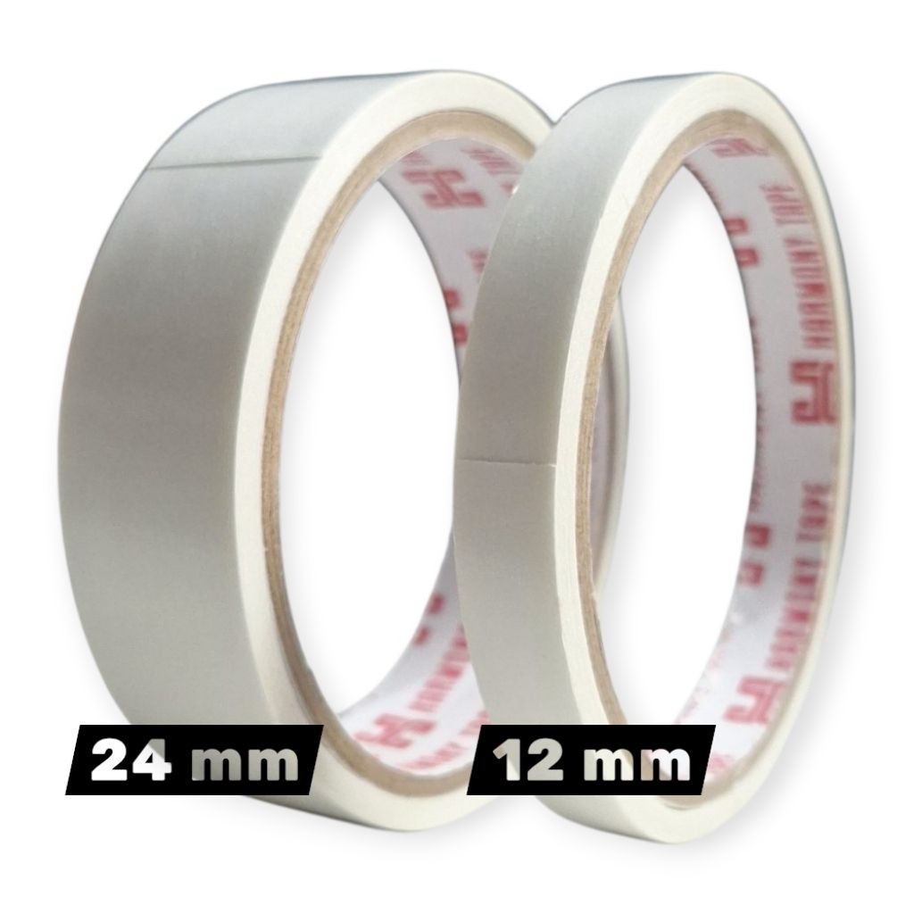 

Paket Murah 12 pcs DOUBLE TAPE murah Ukuran 12mm dan 24mm/isolasi bolak balik/solasi/SELOTIP