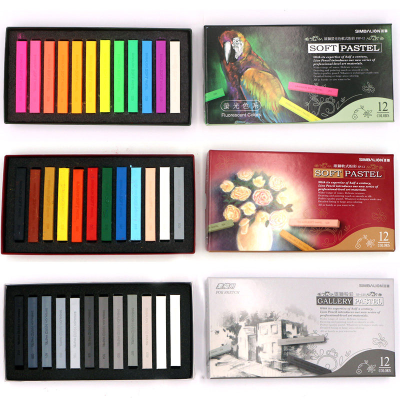 

SIMBALION Black/White Soft Pastels/Chalks/Sticks/Crayons 6pcs/set Drawing Sketch Smearing/Overlapping Colors Graffiti Non Toxic