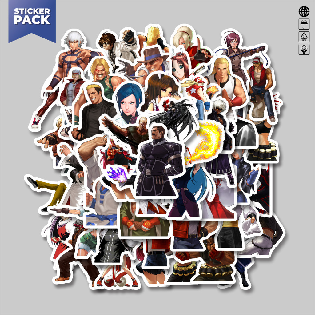

[100PCS]Stiker Pack Stiker Game Series King Of Fighter Character Mix 8 Aesthetic Vinyl Anti Air Dekorasi Sticker Laptop Buku Journal Koper Helm Casing HP Gitar Helm Skateboard