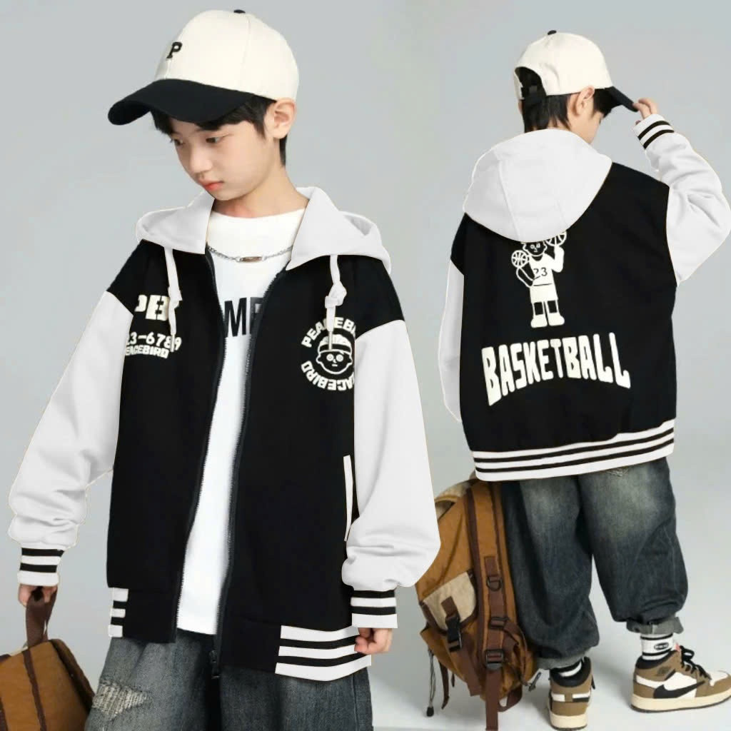 Jaket Hoodie Zipper Anak Cowok Bahan Fleece Premium Usia 1-18 Tahun Modis Keren Ala Korea Style Teba