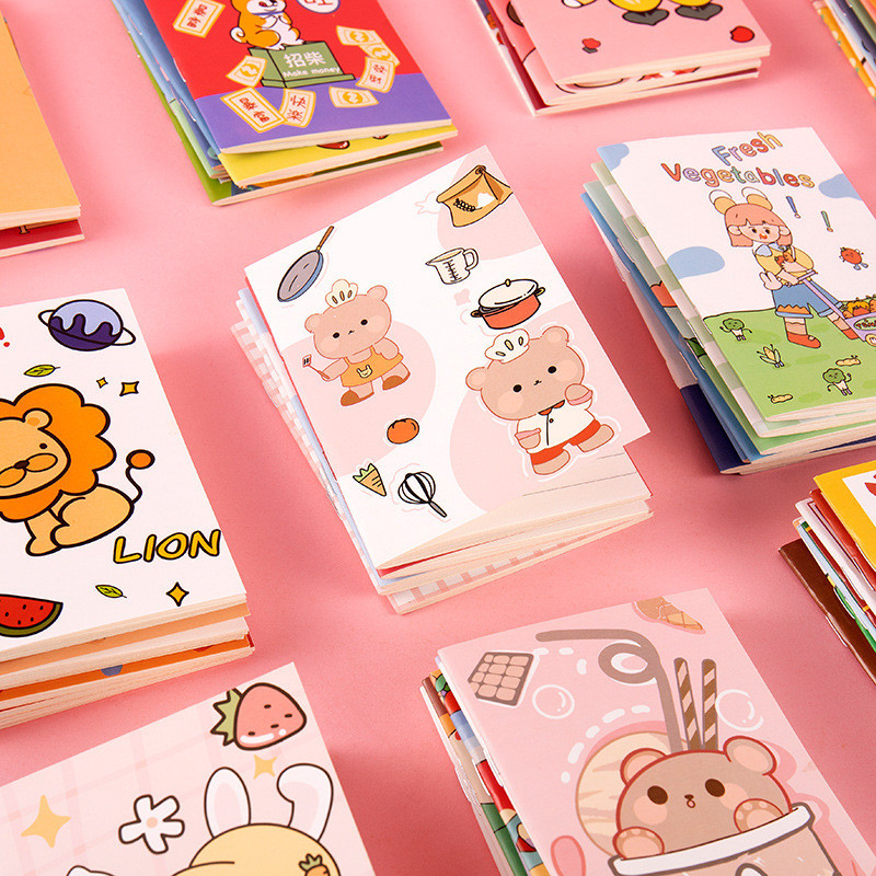 

24 Pcs 120mm*85mm Cute Mini Notebook Student Portable Pocket Notebook Soft-sided Notepad,Office Stationery Notepad