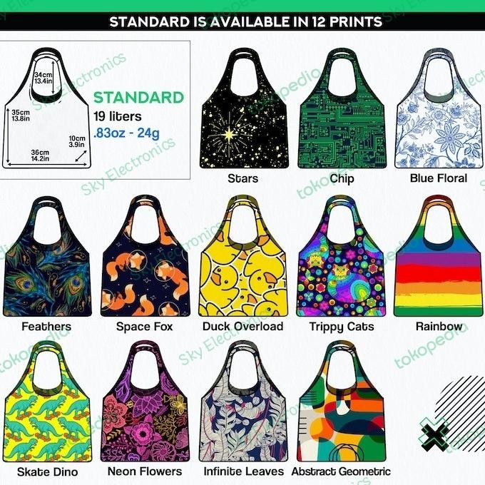 

TERBARU!! Nanobag 6.0 - Ultralight Bags Kantong Belanja Ramah Lingkungan Tipis - Duck Overload, Pack