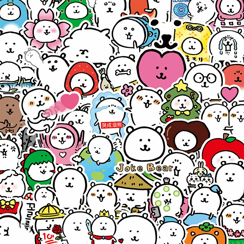 

100PCS Joke Bear Cute Classic Cartoon Stickers DIY Phone Laptop Luggage Skateboard Graffiti Decals Fun for Kid Toys