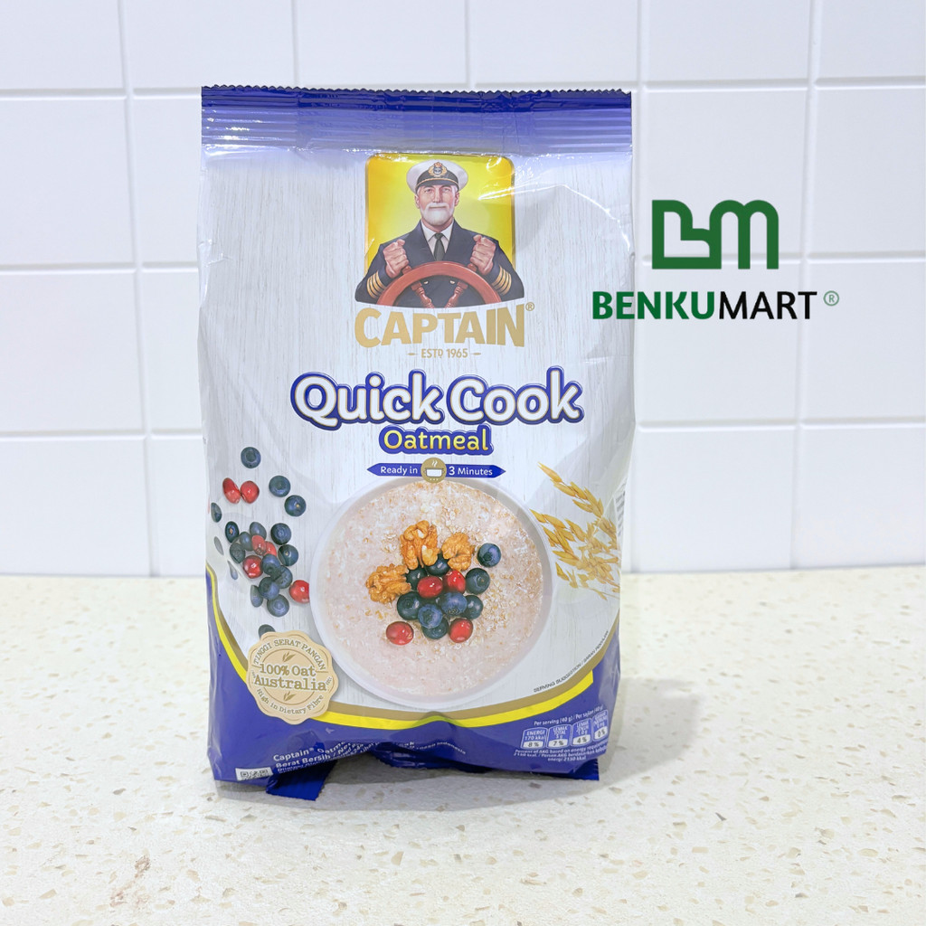 

Captain Oats Quick Cook Oatmeal (800 gr) Biru/Blue