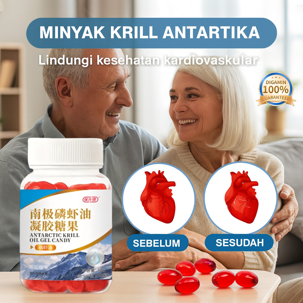 【HALAL】⚡COD 【𝐎𝐑𝐈𝐆𝐈𝐍𝐀𝐋】Antartika Kapsul Lunak Fosfolipid Astaxanthin -Antarctic Krill Oil Lanjut Usia