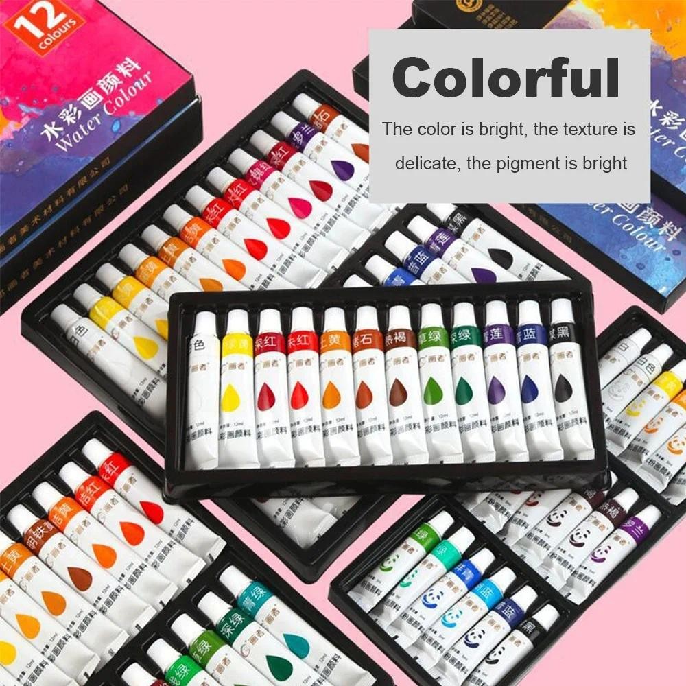 

Watercolor Paint Set 12 Colors 24 Colors Washable Art Painting Tools for Students Painting Beginners Artists Water Color Pigment