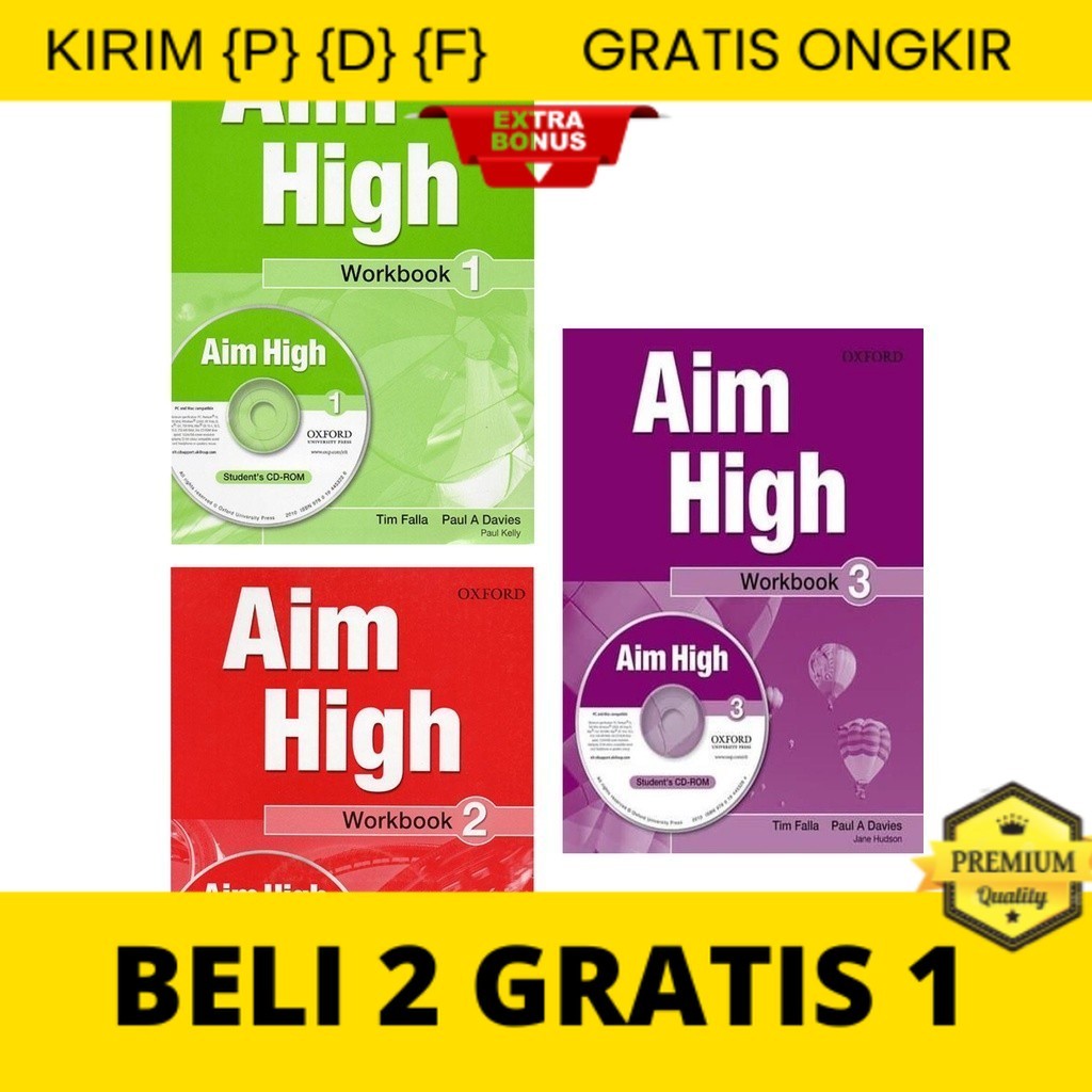 

{P} {D} {F} New Arrival / Ox Aim High Workbook 1 2 3 / Black White