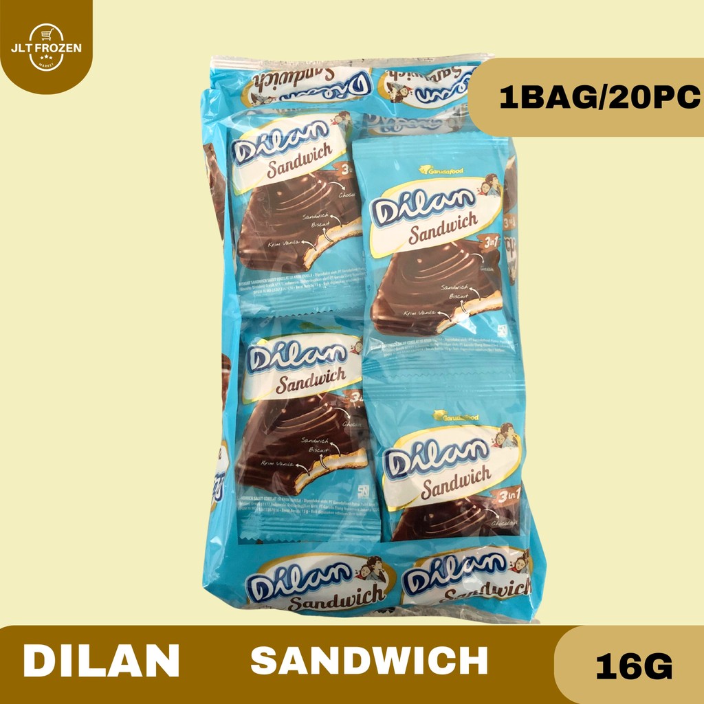 

Dilan Sandwich 16g - 1BAG/10PCS / Dilan Sandwich 3 in 1 Biskuit Coklat Krim