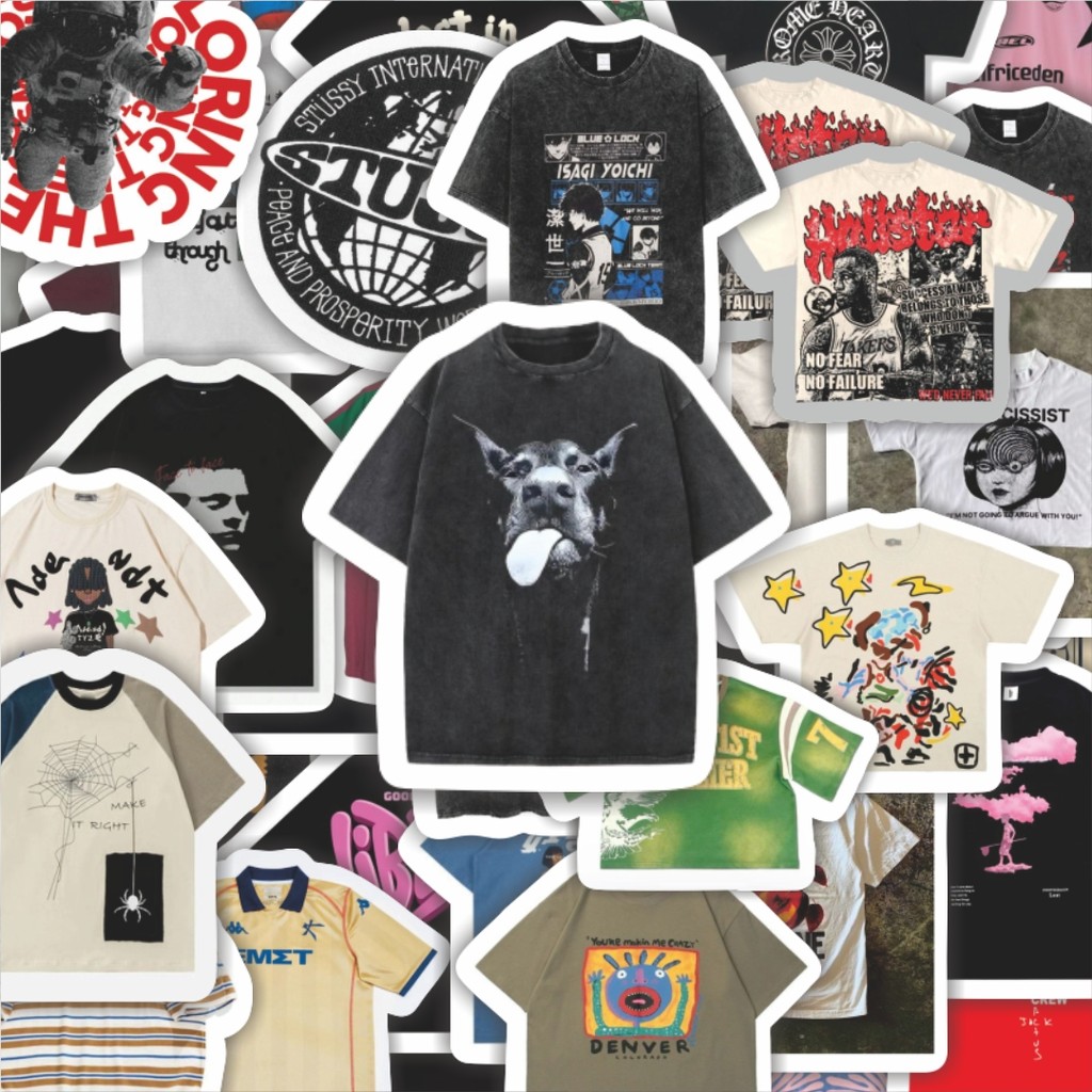 

100PCS Lucu Stiker T-Shirt V8 Stiker Aesthetic Stiker Anti Air Stikers Berperekat Waterproof sticker decal buat Motor Helm Buku Journal Koper Casing HP Laptop Botol Minum Hadiah anak