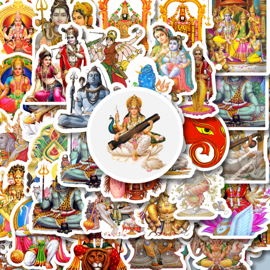 

100PCS Lucu Stiker Hinduism God Mix 2 Stiker Aesthetic Stiker Anti Air Stikers Berperekat Waterproof sticker decal buat Motor Helm Buku Journal Koper Casing HP Laptop Botol Minum Hadiah anak