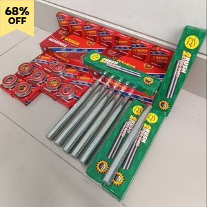 Paket ( 3 ) Item - Rush As + 2Pcs Osiris Klahar Bearing ZX2902 Bearing Gerobak Sorong Set AS Roda