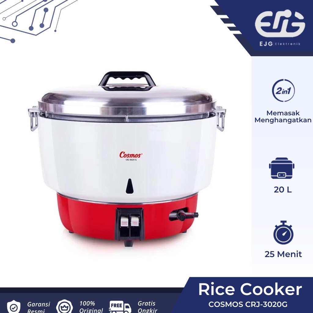COSMOS CRJ 3020 G / GAS RICE COOKER 20 LITER / PENANAK NASI / CRJ3020G