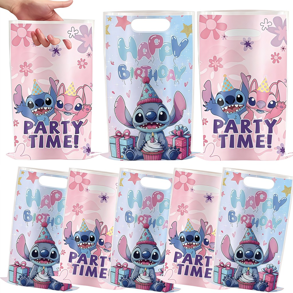 

Lilo & Stitch Party Gift Bags Blue Pink Stitch Goodie Gift Bags Party Favors for Kids Baby Shower Birthday Party Decor Supplies