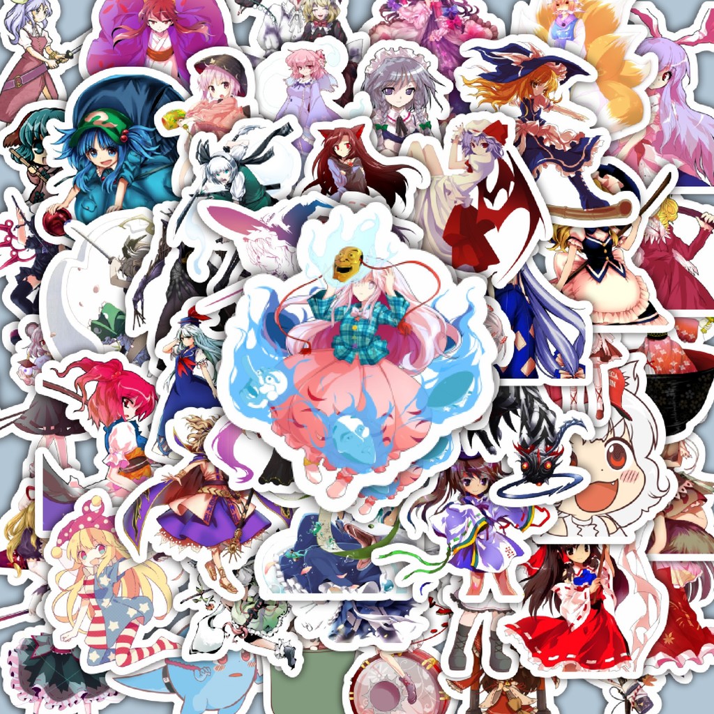 

100PCS Lucu Stiker Game Series Touhou Project Karakter Mix 4 Stiker Aesthetic Stiker Anti Air Stikers Berperekat Waterproof sticker decal buat Motor Helm Buku Journal Koper Casing HP Laptop Botol Minum Hadiah anak