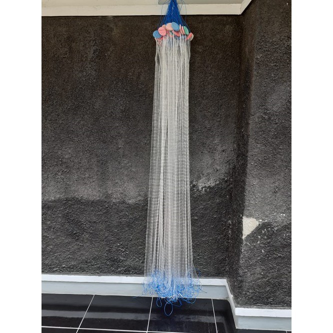 jaring ikan siap pakai 3/4in senar 0,12mm tinggi 90cm panjang 50m pemberat timah | Jaring bentang