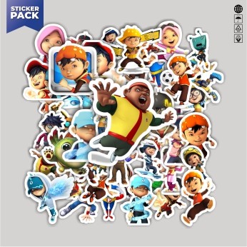 

[100PCS]Stiker Pack Stiker Kartun Series Boboiboy Karakter Mix Aesthetic Vinyl Anti Air Dekorasi Sticker Laptop Buku Journal Koper Helm Casing HP Gitar Helm Skateboard