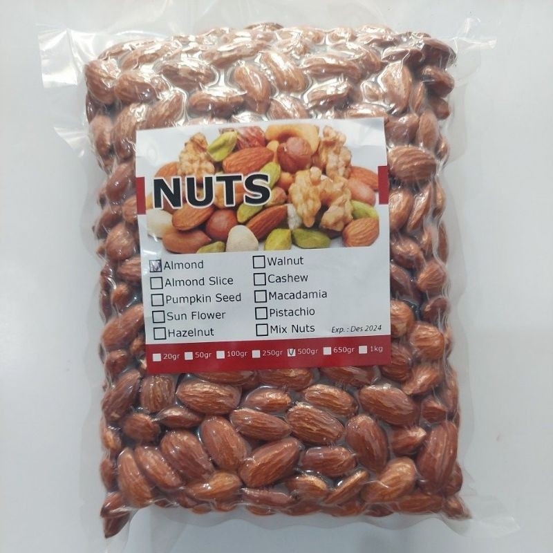 

Emama.store Kacang Almond Panggang California 500gr Vakum