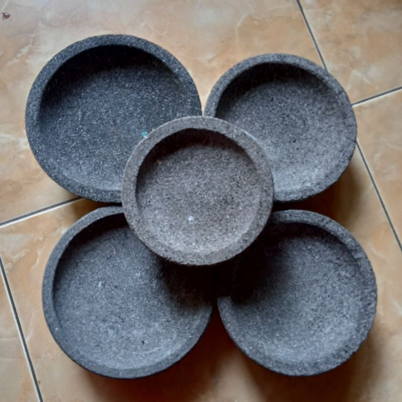 Cobek Batu Asli 20 22cm free ulekan batu asli Cobek Batu Asli Magelang