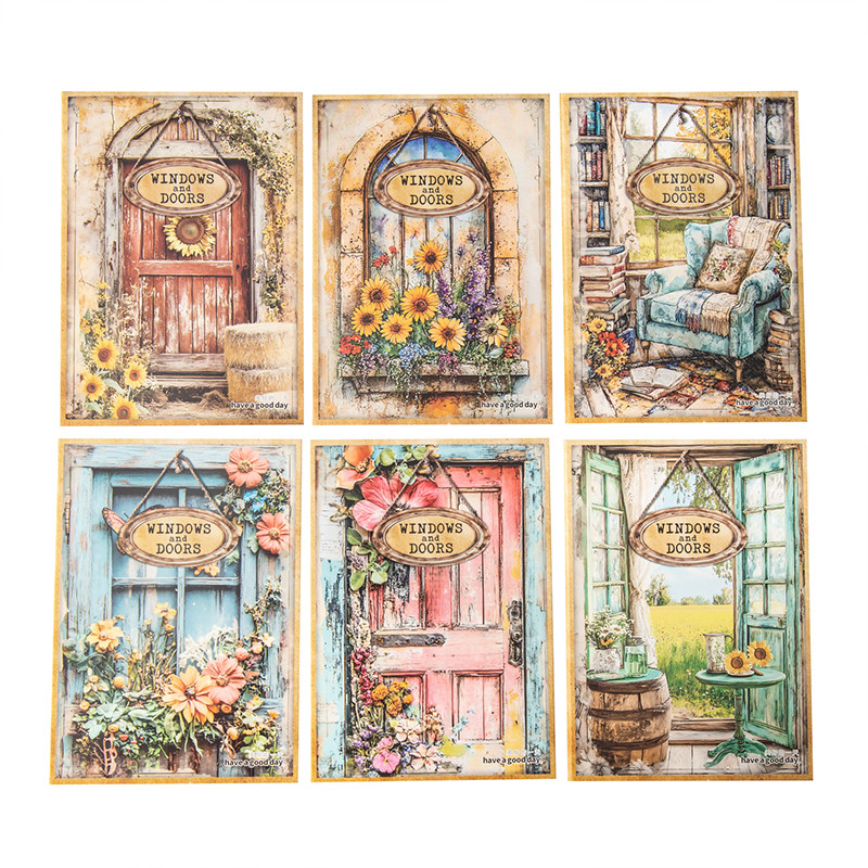 

6packs/LOT Doors and windows past series cute lovely retro decorative paper memo pad