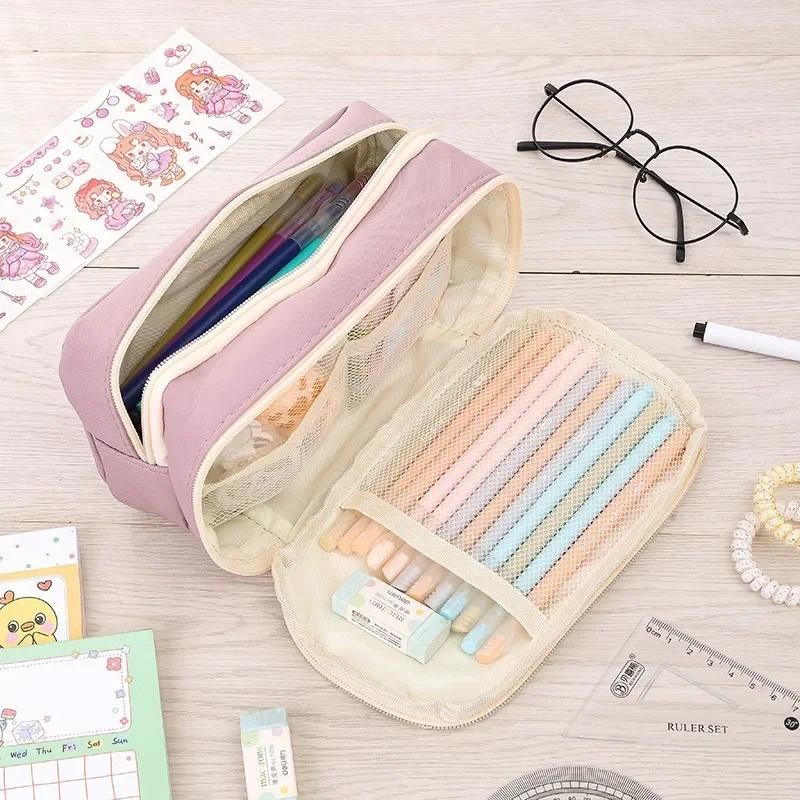 

Large Capacity Pencil Case Multi Layer Stationery Pen Bag Creative Pen Box Students School Stationery Supplies Makeup Bags