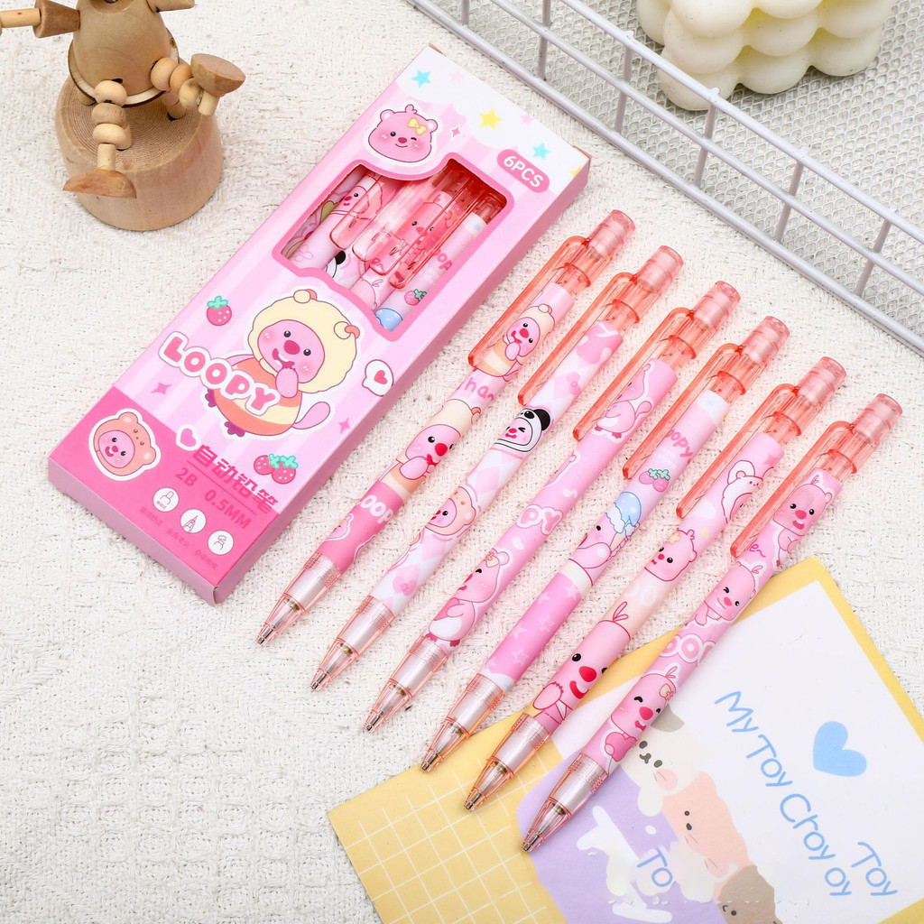 

VIRAL!! PENSIL MEKANIK BISA DIISI REFILL HB DAN 2B MOTIF KARTUN 1 SET ISI 6 PCS / PENSIL LUCU IMUT