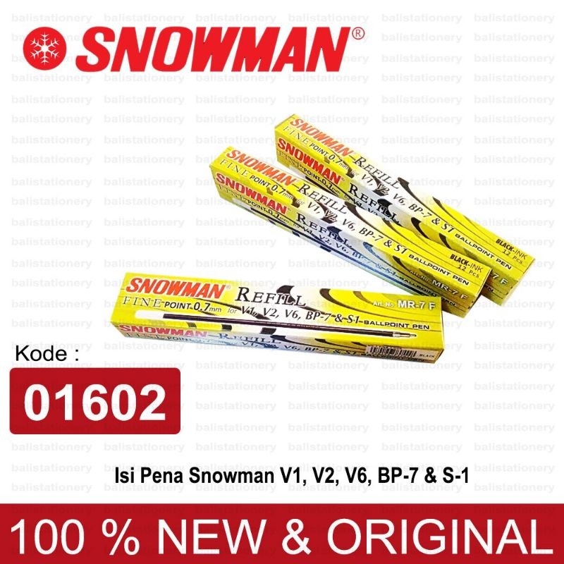 

Refill pulpen/Isi ulang Pulpen Snowman ( 1pak/12pcs )