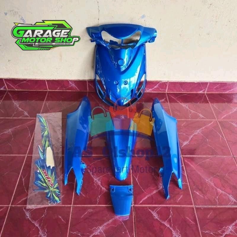 full set cover body halus mio smile biru Motor