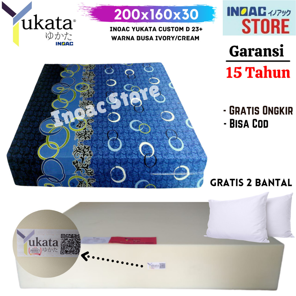 [200 x 160 x 30 ] Promo Gratis Bantal 2 Pcs  Setiap Pembelian Kasur Busa Inoac Yukata 200 x 160 x 30