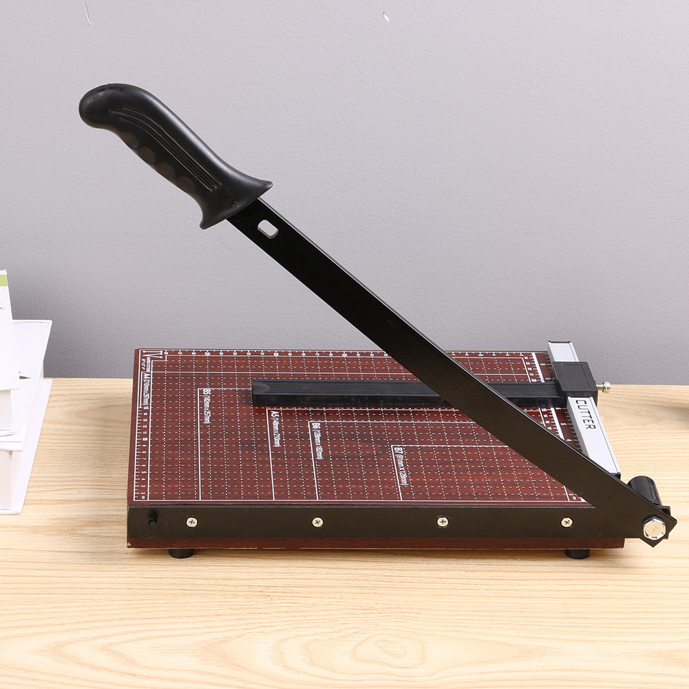 

12 Inch Guillotine Paper Cutter with Wood Base Guillotine Trimmer Paper Cutter Slicer for Cardstock Cardboard Vinyl