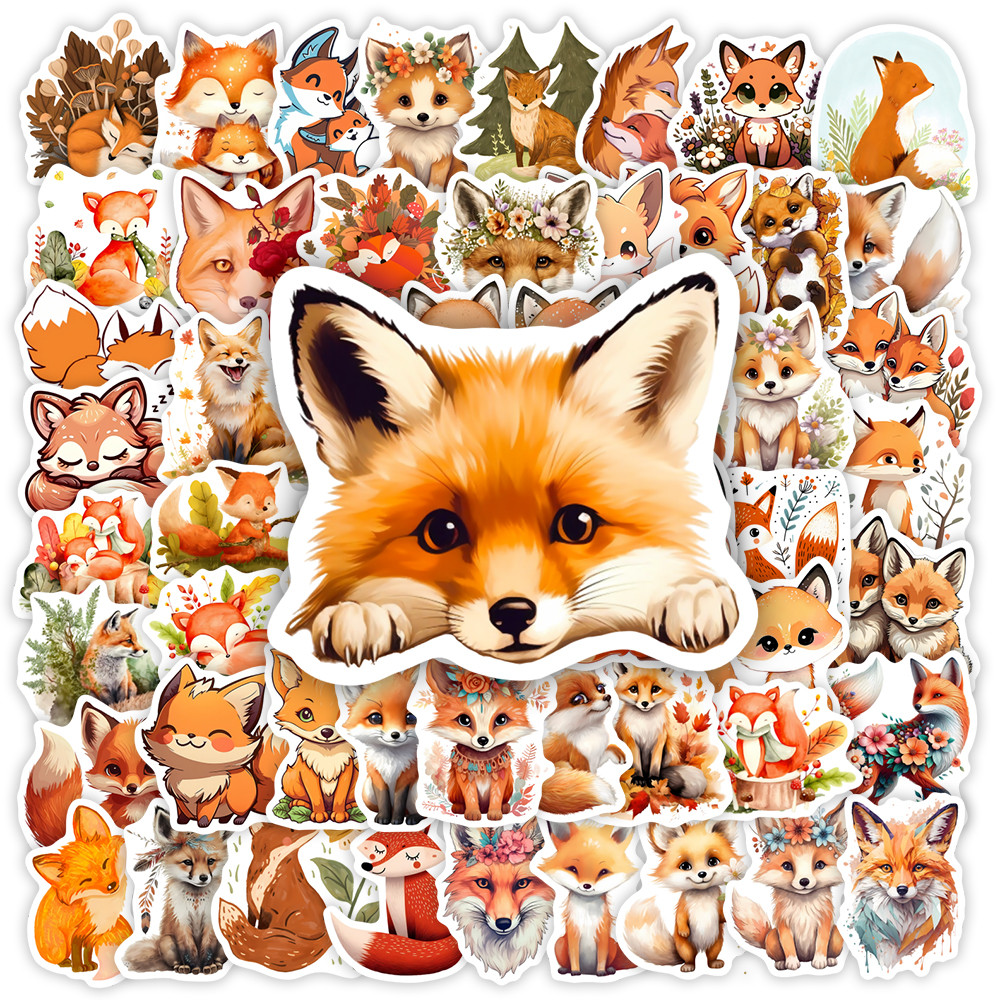

Cartoon Fox Firefox Stickers Art Animal DIY Gift Toys Decal for Laptop Scrapbook Decorative Phone Bottles Luggage Waterproof