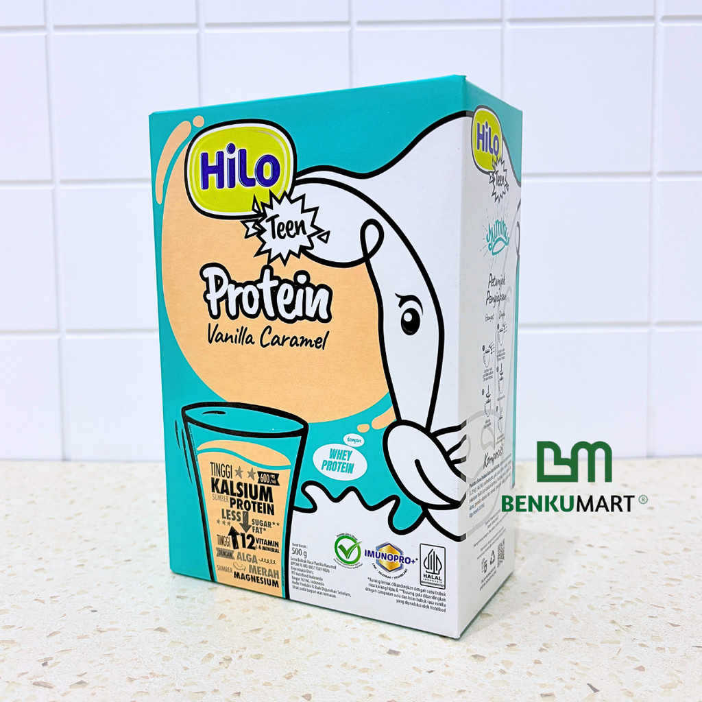 HiLo Teen Vanilla Caramel (500g) - Susu Tinggi Kalsium Rendah Lemak (500 gr)