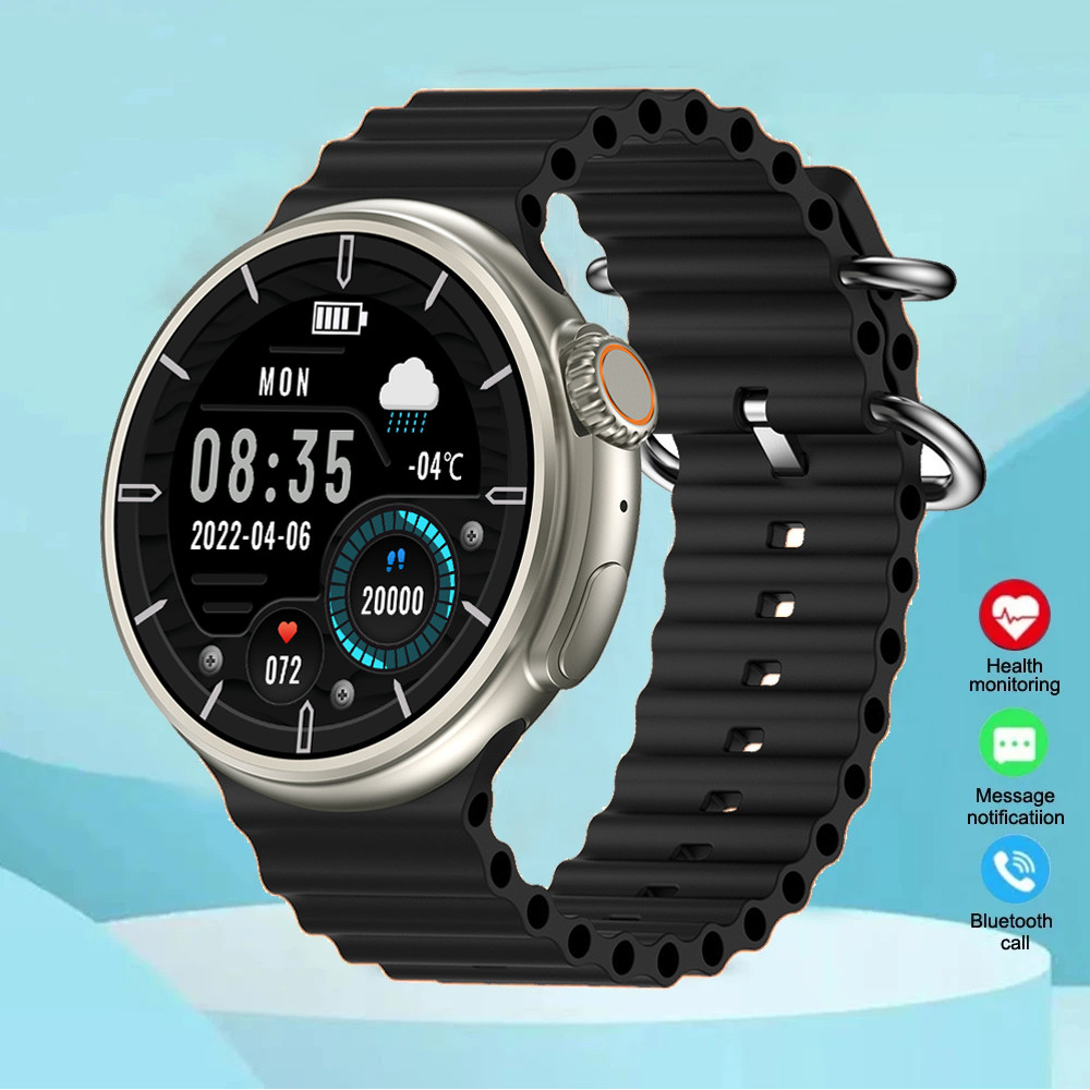 KESHUYOU 2025 New Round Smartwatch Ultra 9 Bluetooth Phone Smartwatch Wireless Charger Sports Smart 