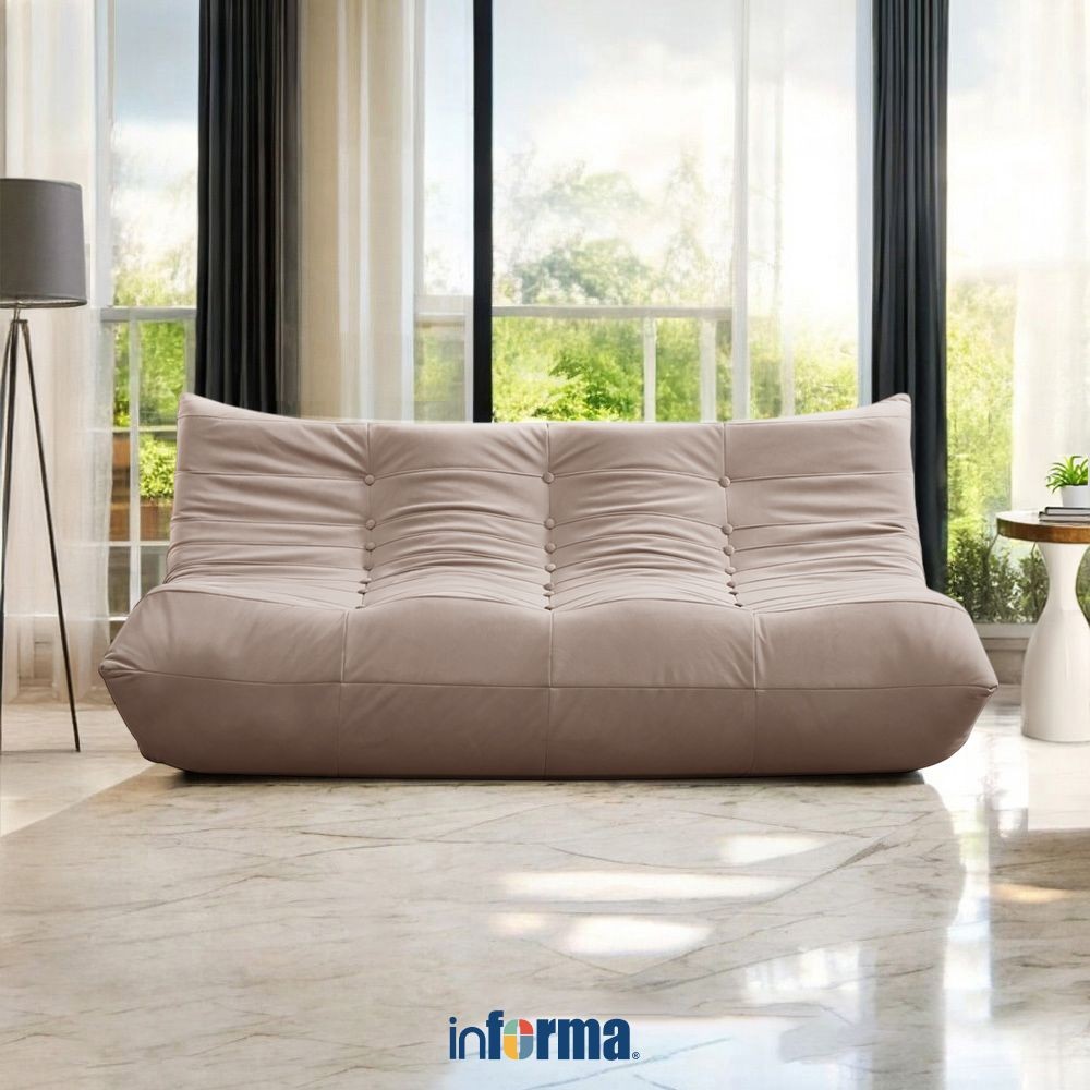 Informa Mozart Sofa Fabric 3 Seater - Krem Sofa Ruang Tamu Kursi Sofa Sofa Minimalis Kursi Ruang Tam
