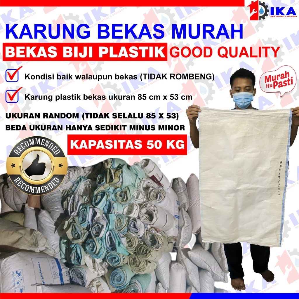 Karung Bekas Biji Plastik layak Pakai 50kg Karung Bekas Serbaguna Siap Pakai