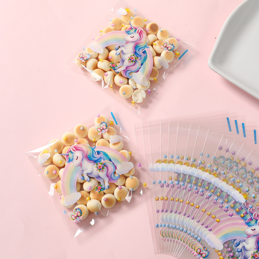 

50/100pcs Unicorn Candy Bags Happy Birthday Party Decoration Kids Baby Shower Birthday Wedding Party Supplies Favors Gift Bags