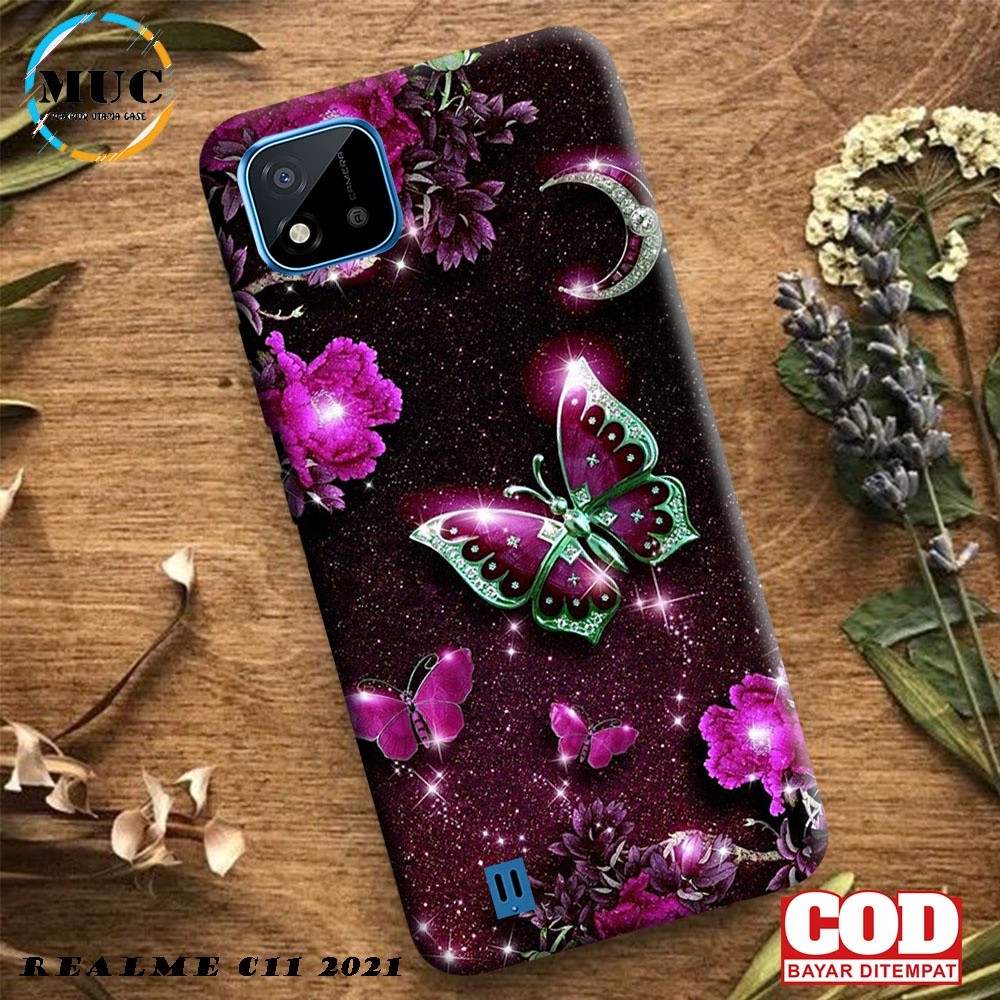 [K4] CASE REALME C11 2021/C20 FULLPRINT HARDCASE 3D Fashion Kupu-Kupu kesing bisa cod
