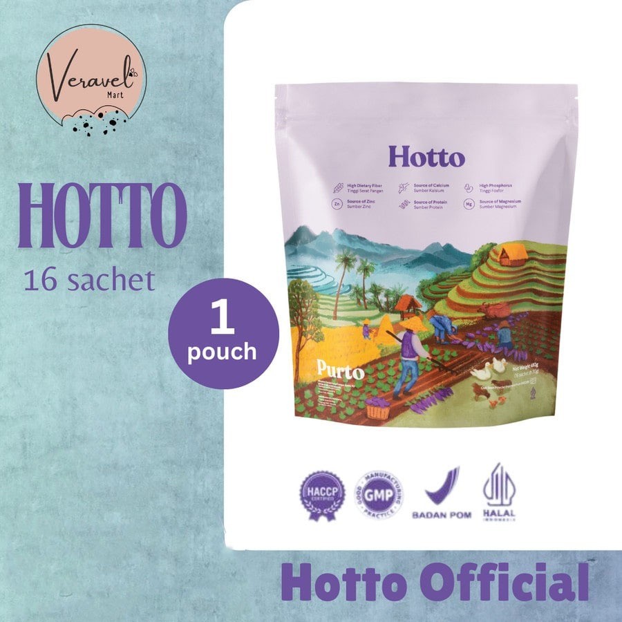 

Hotto Purto Superfood Multigrain dengan Ubi Ungu 1 pouch isi 16 sachet official original sereal oat ubi ungu sarapan sehat rendah kalori