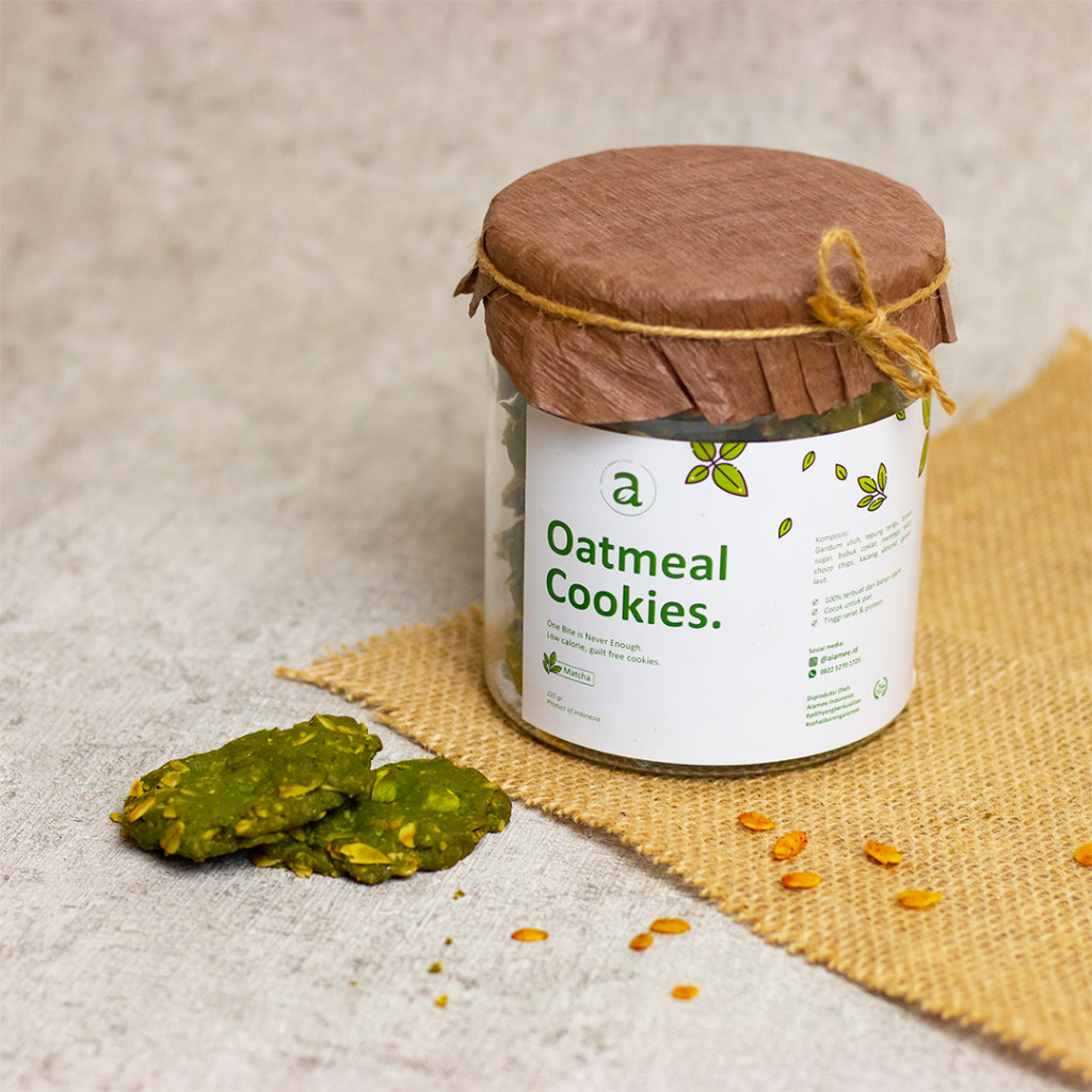 

ALAMEE Cookies Oatmeal Cemilan Sehat - Matcha Cemilan Diet Healthy Snack Oat 225gr