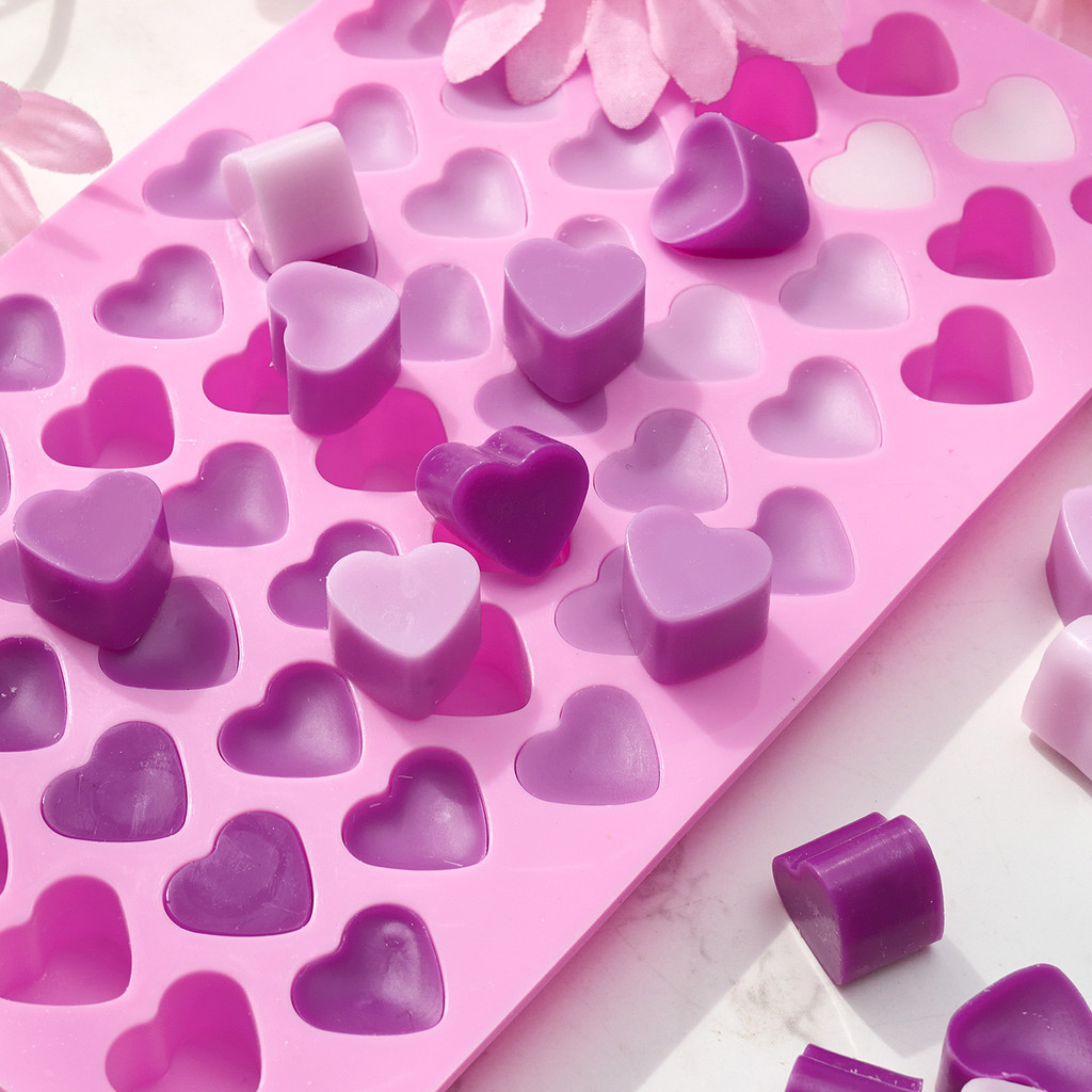 

55 Compartment Heart Silicone Candle Mold Candles Making Kit DIY Love Cake Chocolate Baking Mould Party Gifts