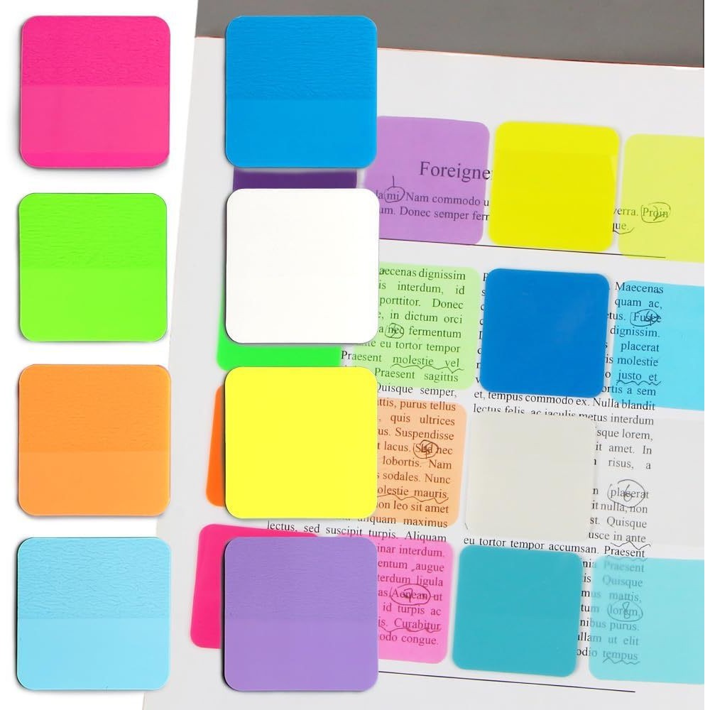 

160 Sheets 8Colors Transparent Sticky Notes Waterproof Sticky Tabs N times stickers Memo Pad School Stationery Office Supplies