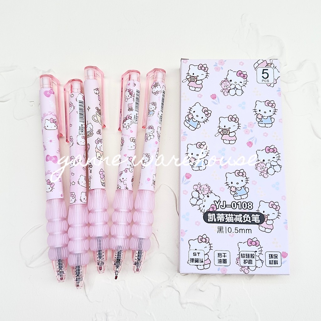 

[GW) Hello Kitty Pen 0.5mm Isi 5 Pulpen Cair Sanrio Tinta Hitam