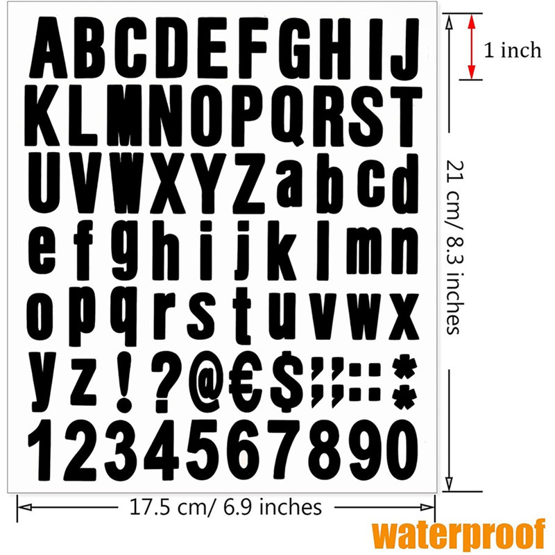 

ZIZI 1540 Pieces 20 Sheets Self Adhesive Vinyl Letters Numbers Kit, Alphabet Number Stickers For Mailbox (Black, 1 Inch)