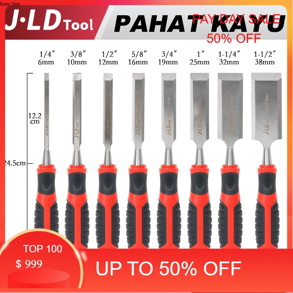 JLD Pahat Kayu Gagang Karet Super Tajam Alat Ukir Kayu Woodworking Chisel