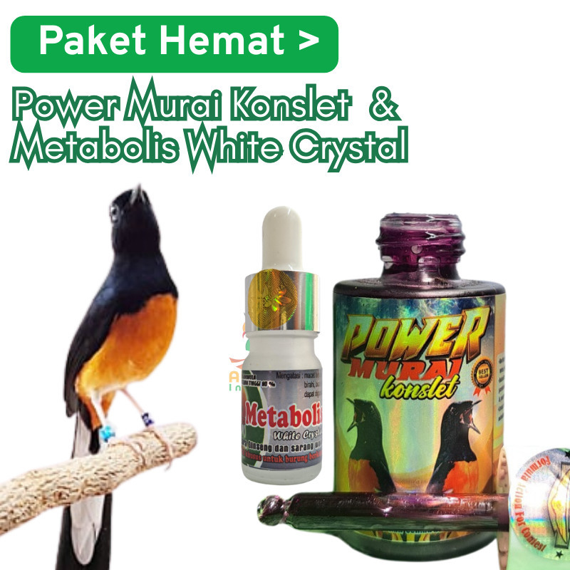 Paket Hemat Power Murai Konslet & Metabolisme White Crystal Vitamin Penggacor Max
