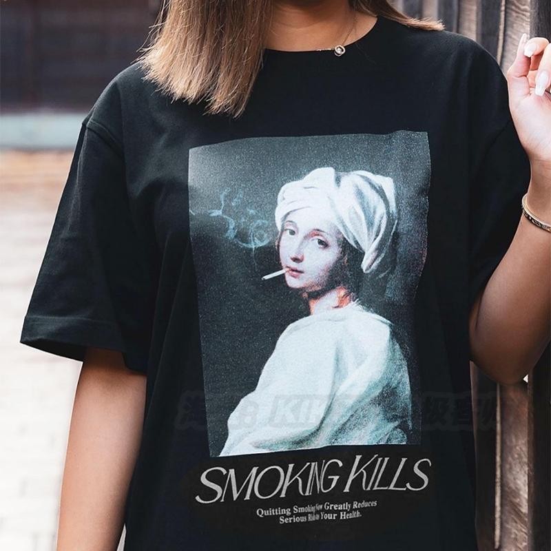 kaos FR2 FXXKING RABBITS T-Shirt Sweater Bernapas Tanpa Rokok Kreatif Street Style dengan Tulisan Ka