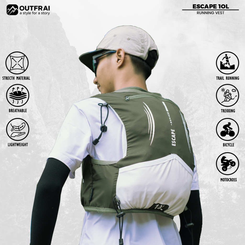 Vest Trail Running Vest Rompi Hydropack Tas Sepeda Tas Running Ultralight Outfrai Escape