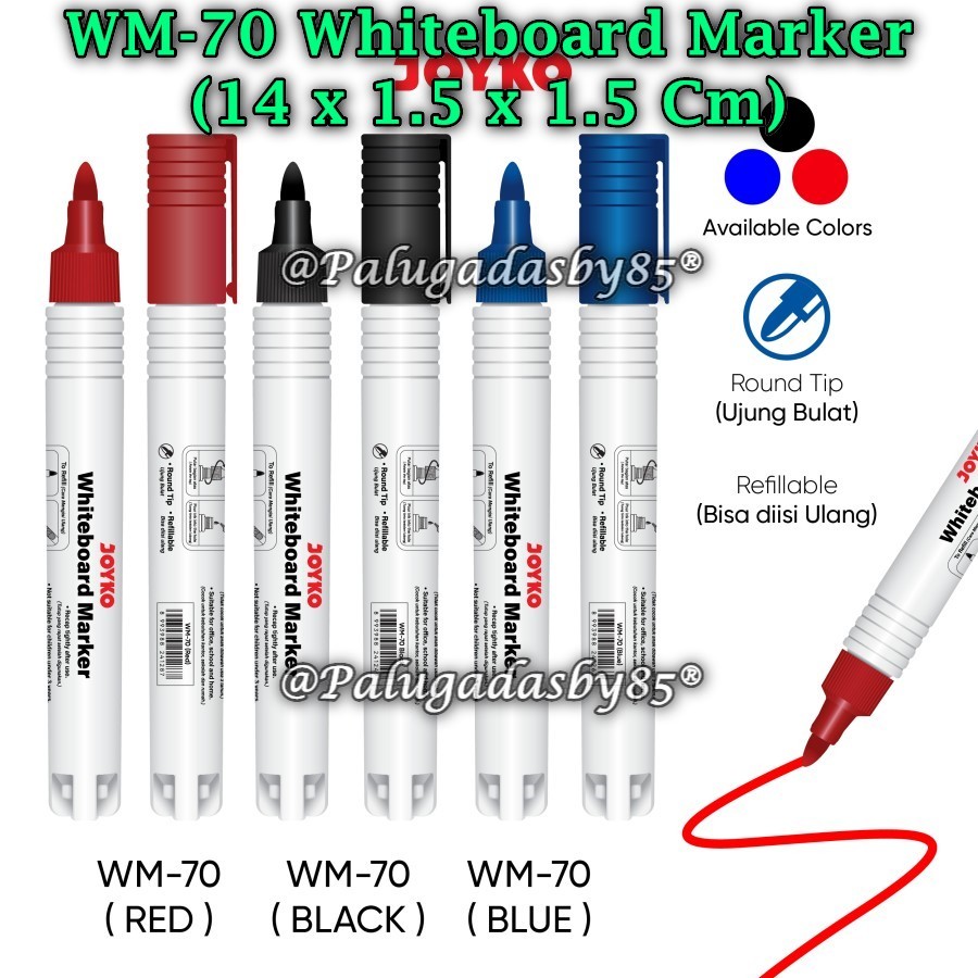 

(1 Pak isi 12 Pcs) GROSIR Spidol Whiteboard JOYKO WM-70 / Spidol Papan Tulis Joyko WM-70 (1 Pak/12)