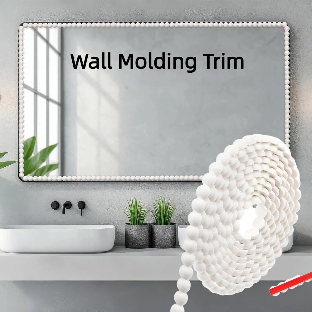 

DIY Decoration 3 Meters Wall Molding Trim Paintable Self-Adhesive Wall Baseboard Flexible Beads Stick for Walls Tile Ceiling