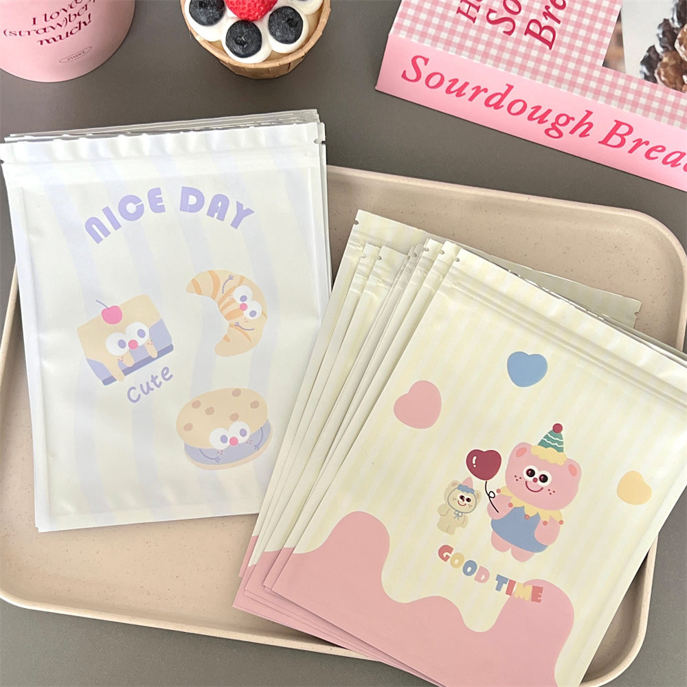 

20 Pcs Cute Cartoon Self sealing Packaging Bag Jewelry Sealed Bag Snack Candy Biscuit Storage Bag